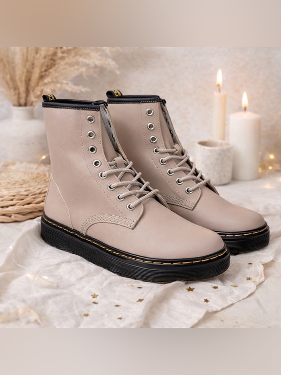 Dr. Martens Shoes - Dr. Martens Zavala vintage beige Lace-Up Leather Boots